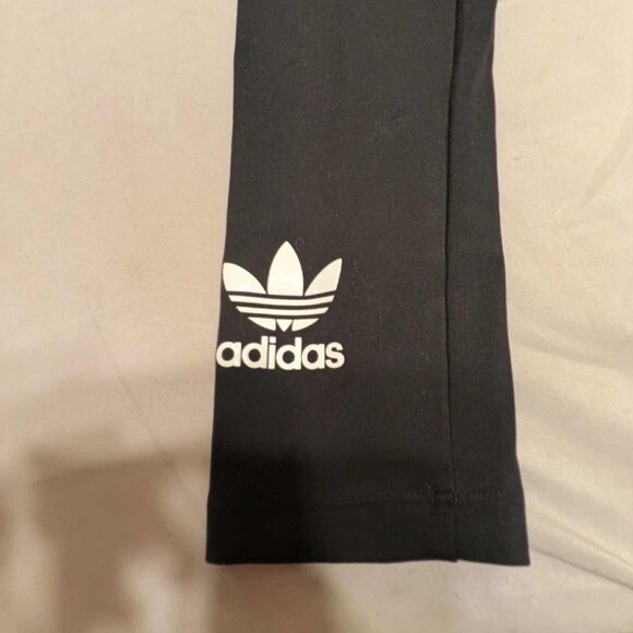 Adidas Leggings Womens XS Very Good Condition Logos on Black Legs Pullon Pants - Picture 5 of 11